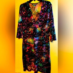 Jennifer Lopez Vibrantly Multicolored Dress, Size Large